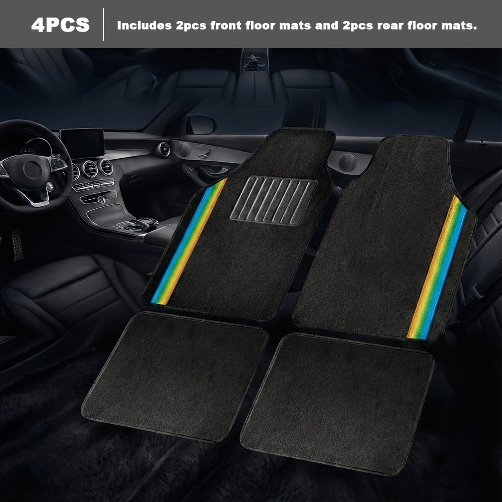 Crystal Bling Car Floor Mats for Women – Sparkling Diamond & Flash Glitter Universal Non-Slip Waterproof Auto Floor Pads