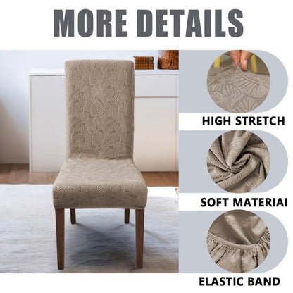 Stretch Dining Chair Covers Set of 4/6 – Plant Print Slipcovers for Dining Room Kitchen Chairs, Elastic Parsons Chair Protector, Home Decor