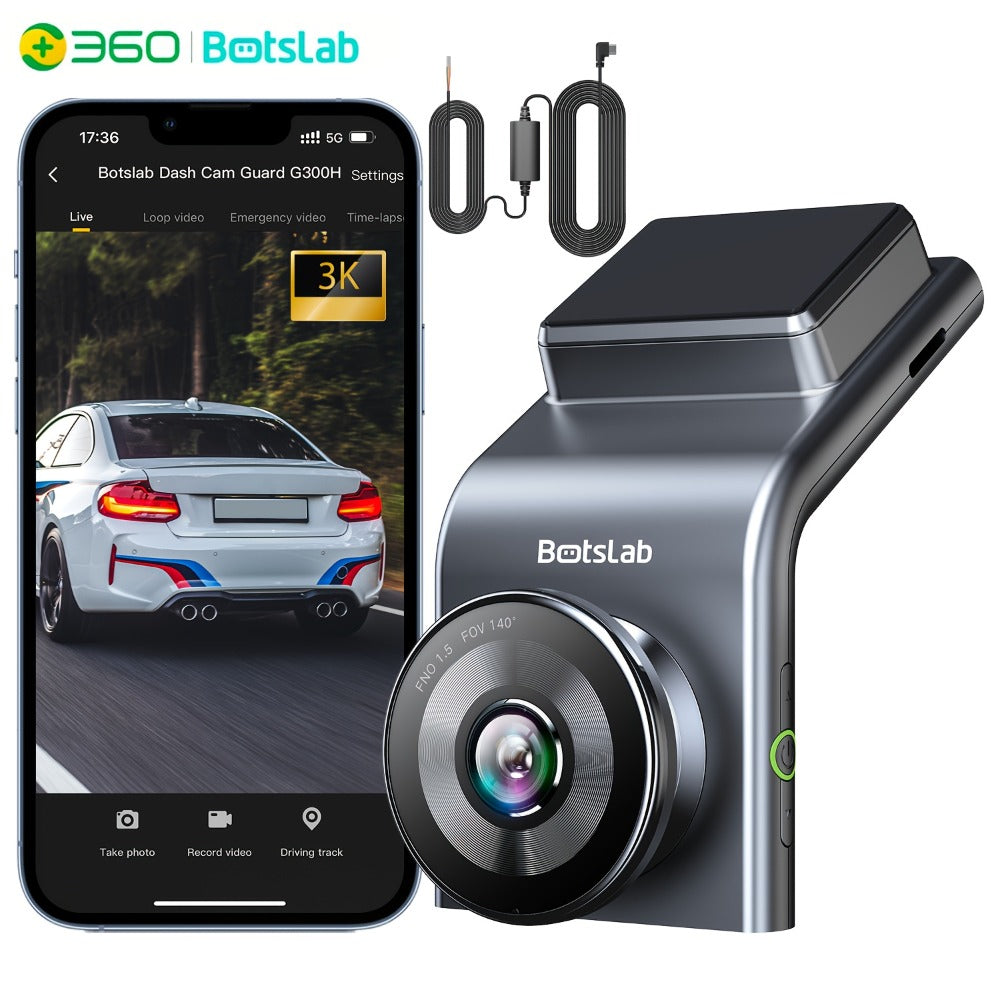 Botslab G300H Pro Dash Camera with 3K Label, Built-In WiFi and GPS, Plus Card or Hardwire Kit Bundles