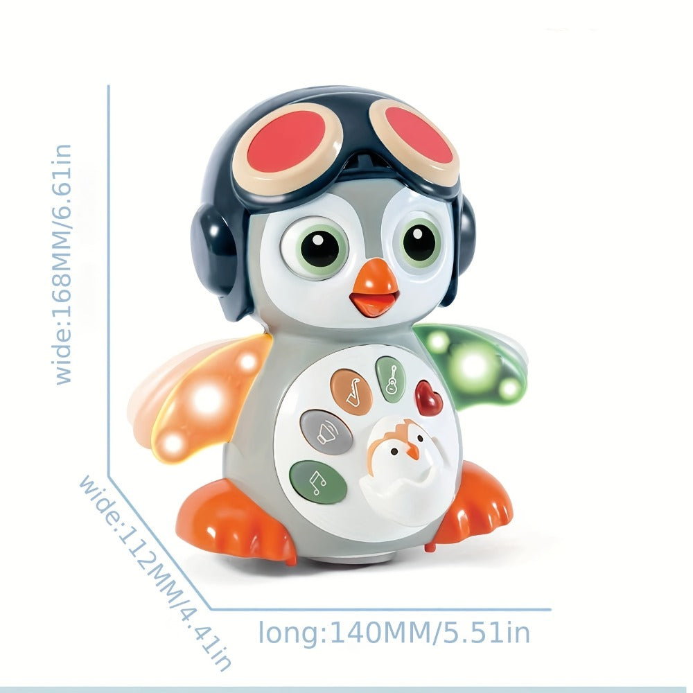 Interactive Dancing Penguin Baby Toy with Music, Lights & Crawling Motion – Infant Tummy Time Learning Toy
