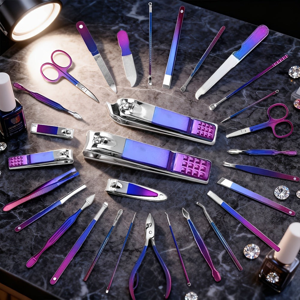 Manicure Set 9 18 30 60pcs Professional Nail Clipper Pedicure Kit Portable Travel Grooming Tools – Cuticle Trimmer Nail File Nail Care Gift