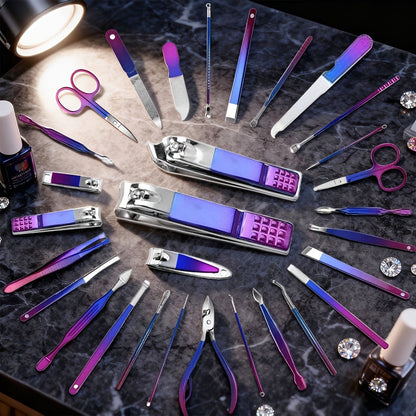 Manicure Set 9 18 30 60pcs Professional Nail Clipper Pedicure Kit Portable Travel Grooming Tools – Cuticle Trimmer Nail File Nail Care Gift