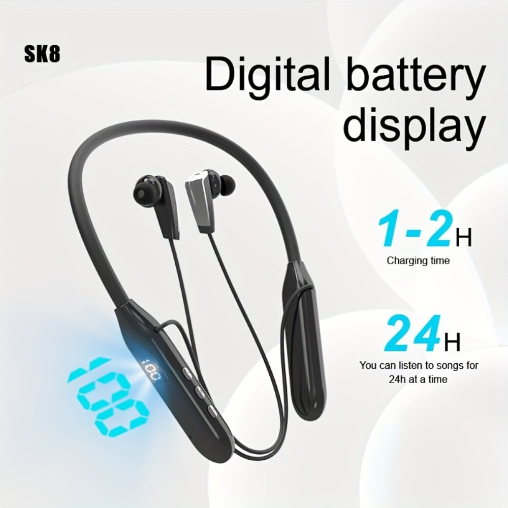 Neckband Sport Bluetooth Earphones Wireless In-Ear Flexible Neckband Extra Long Battery Life for an Everyday Personal Care Routine