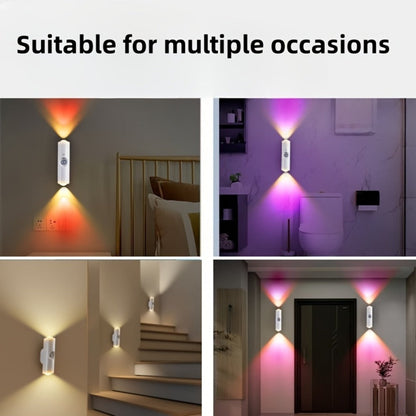 Cat Eye LED Wall Light Motion Sensor, 6 Pack USB Rechargeable Night Lamp, 3 Color Settings