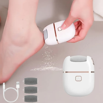 Rechargeable Electric Foot File with Two or Three Roller Heads in White Standard or Pink Upgraded Checkout