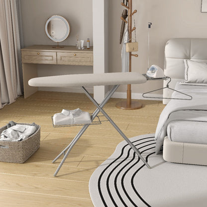 Ironing Board Full Size Foldable Height Adjustable with Clothes Rack Cord Holder 4-Layer Pad Heavy Duty Steel Legs for Laundry Room Living