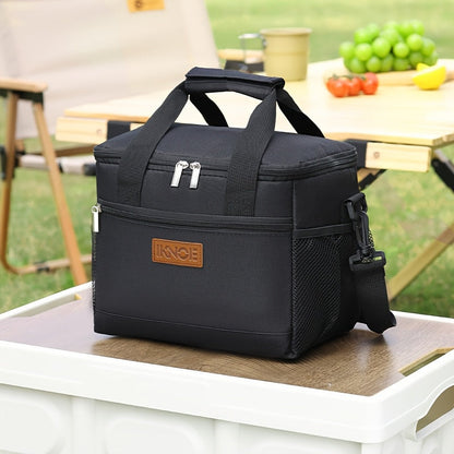 Structured Lunch Tote with Shoulder Strap in Black, Green, Big Flower or Daisy Pattern Options