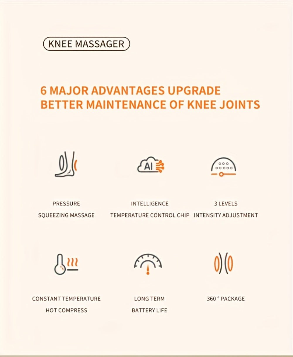 Leg Massager with Heat, Full Leg Air Compression Massager, 4 Modes Wireless Charging, Large Display