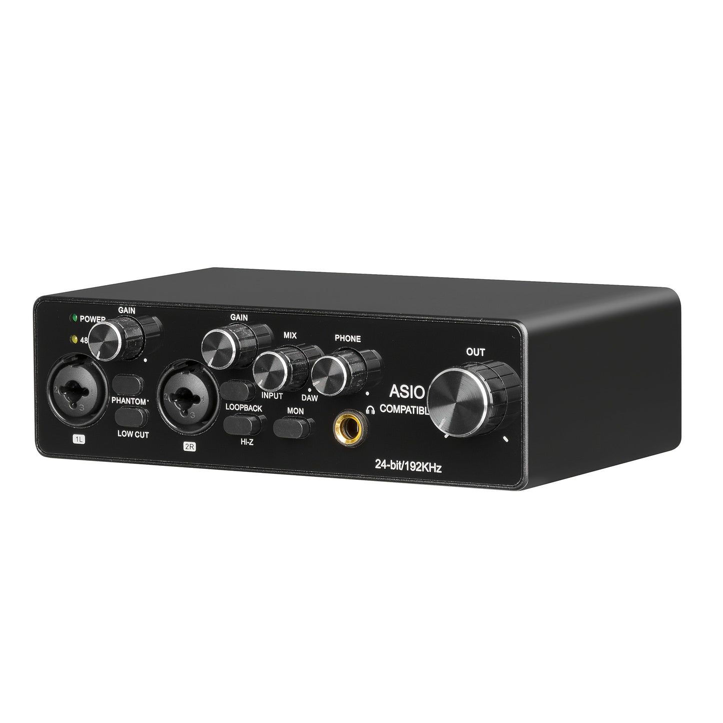 2-Channel USB Audio Interface shown in the Black-ASIO option
