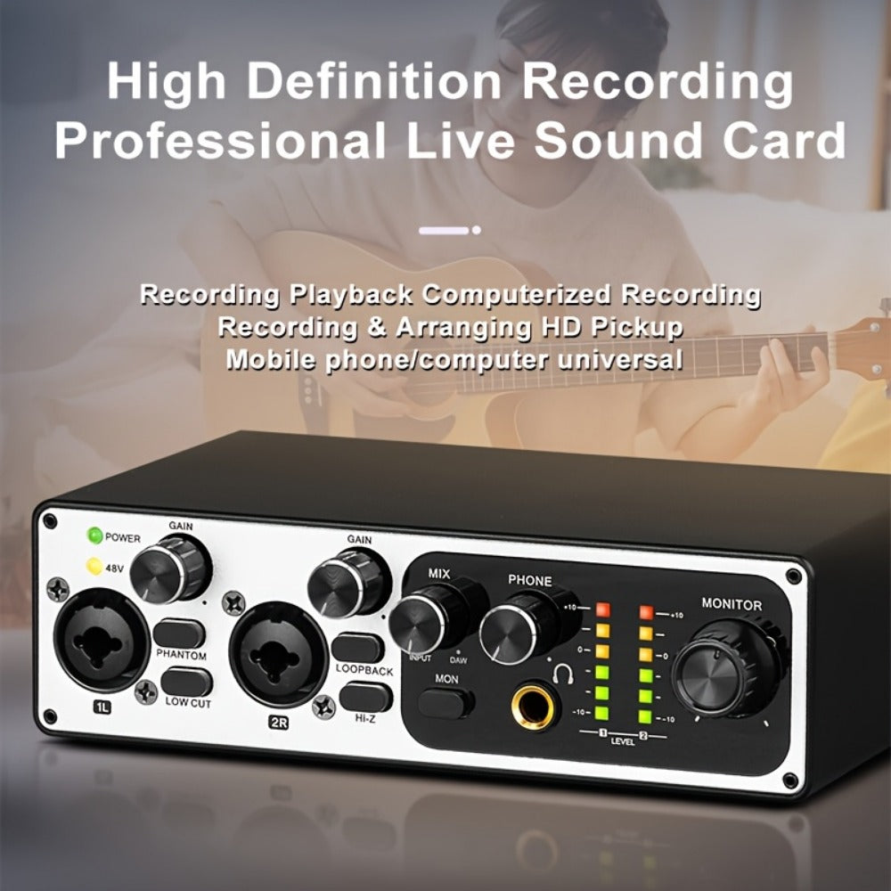 2-Channel USB Audio Interface, 24-Bit/192kHz with 48V Phantom Power detail image - detail view 3