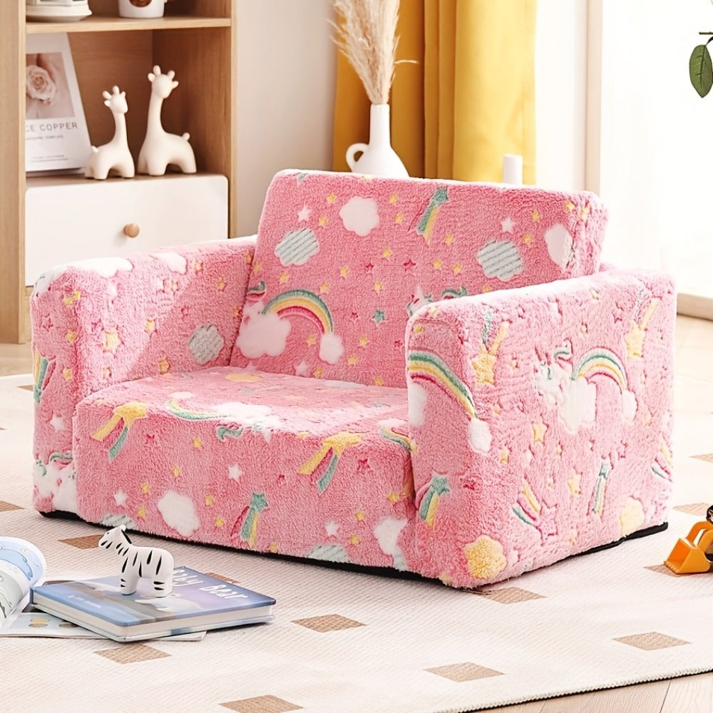 2-in-1 Foldable Kids Convertible Sofa Chair with Fold-Out Lounger for Kids' Room detail image - detail view 11
