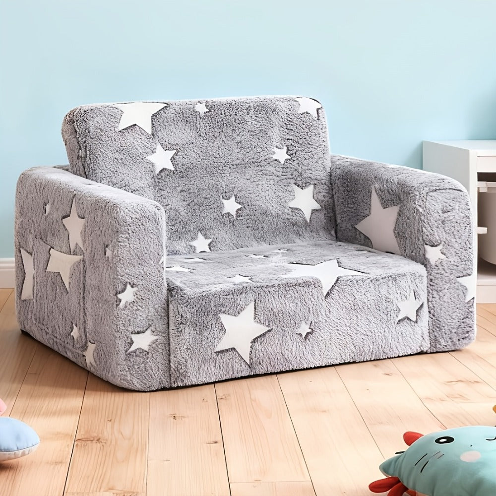 2-in-1 Foldable Kids Convertible Sofa Chair with Fold-Out Lounger for Kids' Room detail image - detail view 15