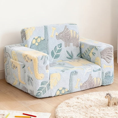 2-in-1 Foldable Kids Convertible Sofa Chair with Fold-Out Lounger for Kids' Room detail image - detail view 7