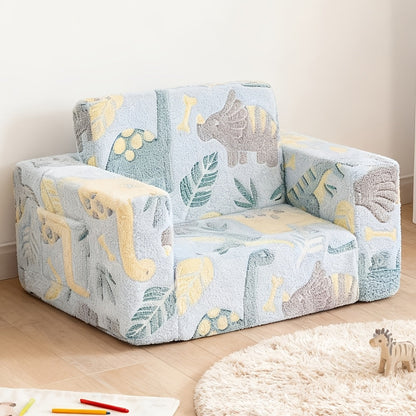 Kids Sofa Chair shown in the Green Dinosaur, 708.66inch+ option