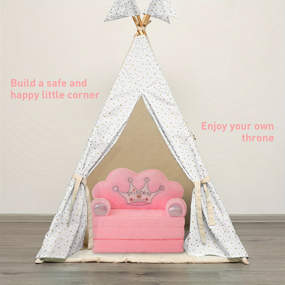 2-in-1 Foldable Kids Convertible Sofa Chair with Washable Cover and Memory Foam detail image - detail view 3