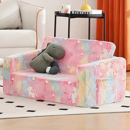 Kids Sofa Chair shown in the Colorful Pegasus-Night light option