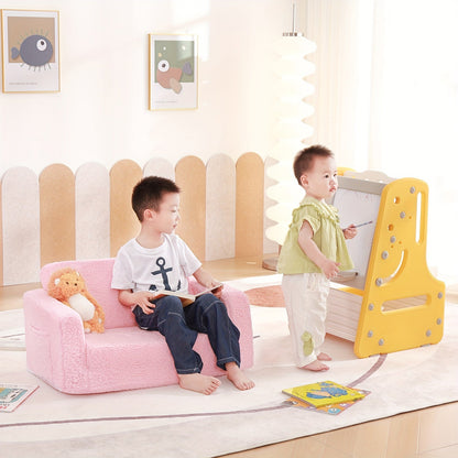 Kids Sofa Chair shown in the Pink-sofa option