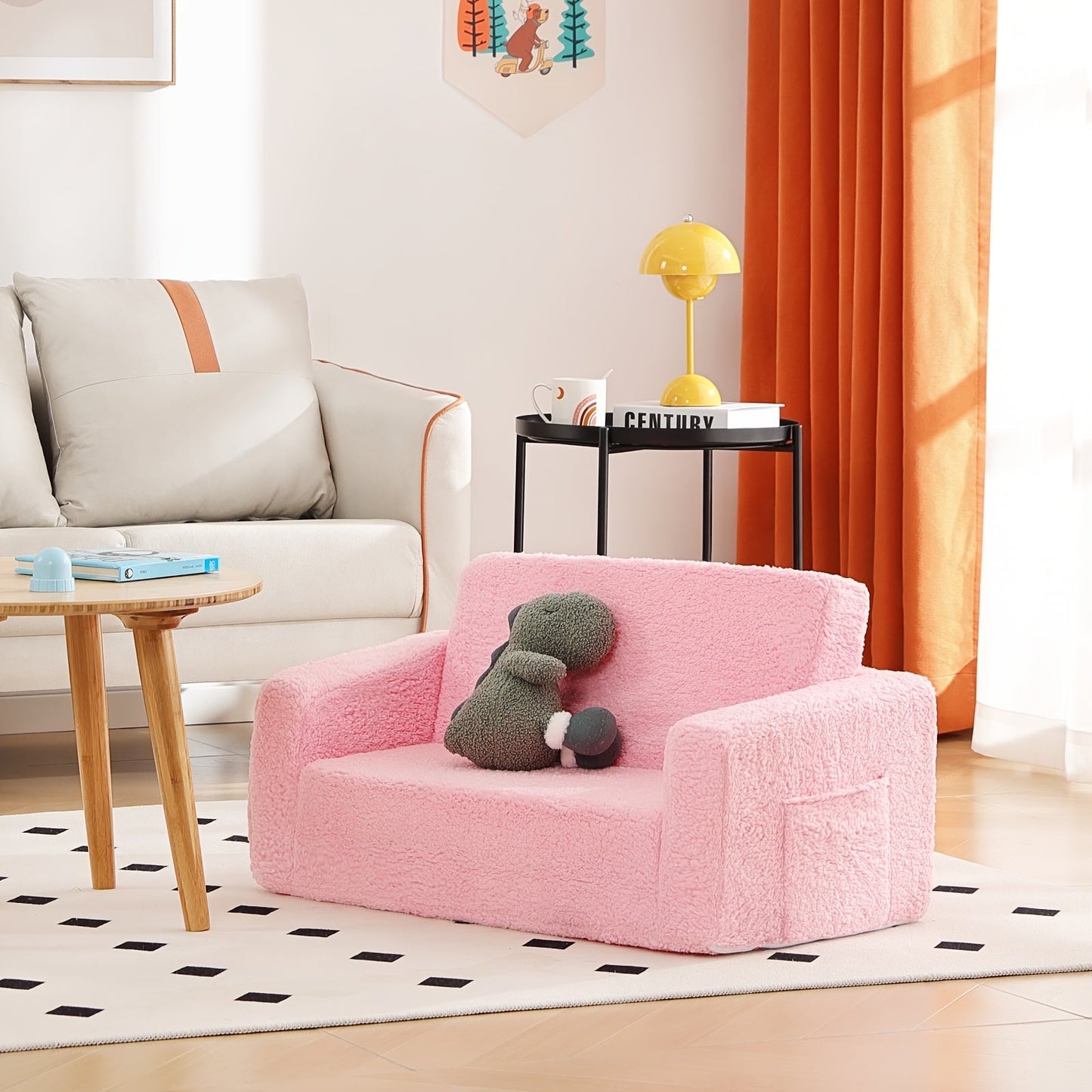 Kids Sofa Chair shown in the pink option