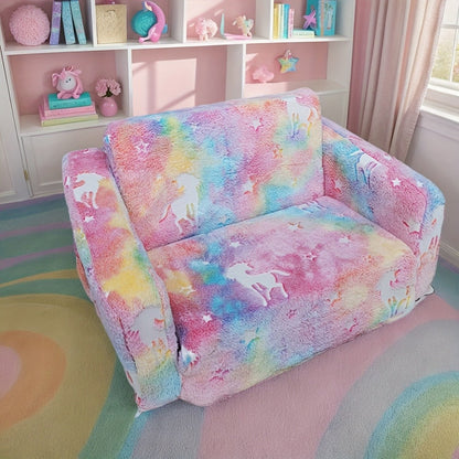 2-in-1 Kids Convertible Sofa Chair with Fold-Out Lounger, Kids Sofa Bed for Kids' Room detail image