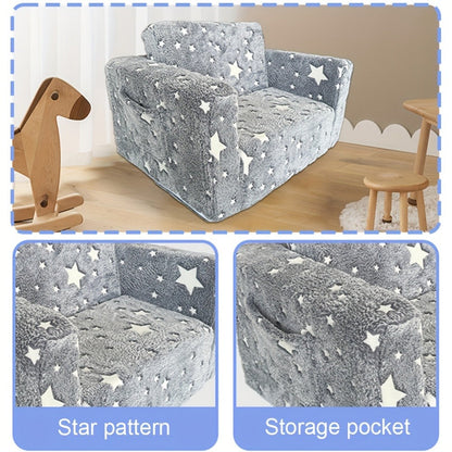 2-in-1 Kids Convertible Sofa Chair with Fold-Out Lounger, Kids Sofa Bed for Kids' Room detail image - detail view 4
