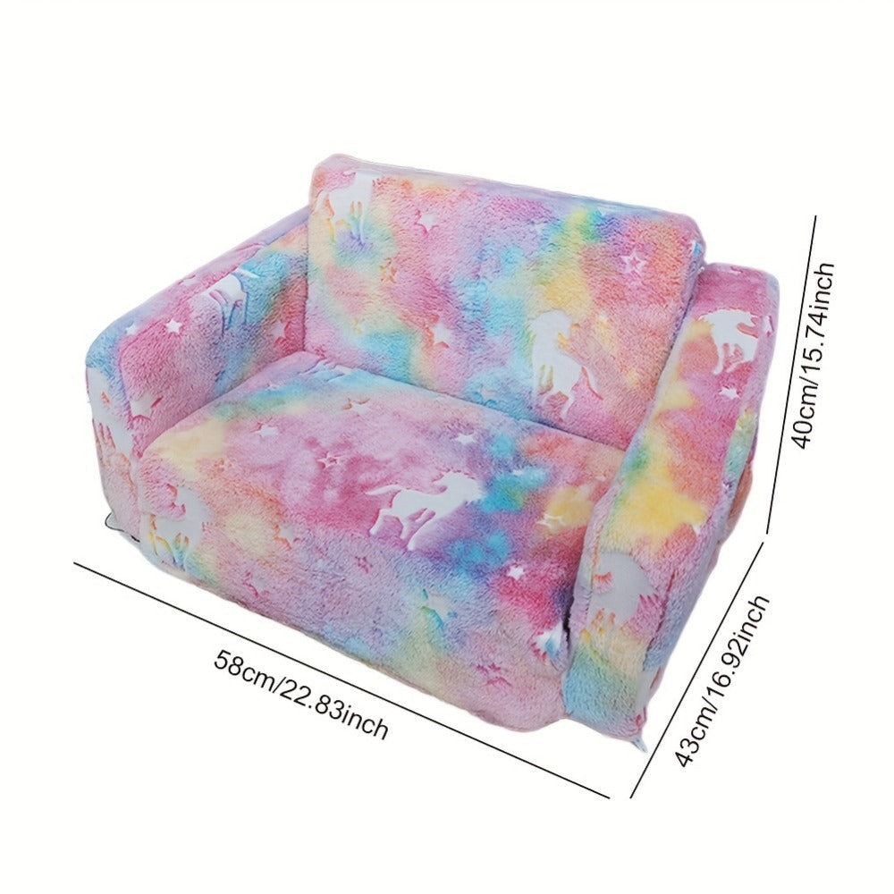 2-in-1 Kids Convertible Sofa Chair with Fold-Out Lounger, Kids Sofa Bed for Kids' Room detail image - detail view 5