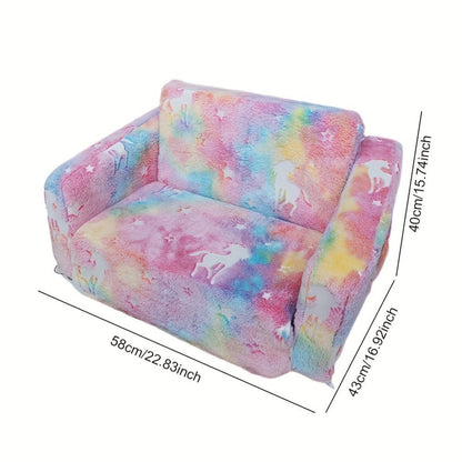 2-in-1 Kids Convertible Sofa Chair with Fold-Out Lounger, Kids Sofa Bed for Kids' Room detail image - detail view 5