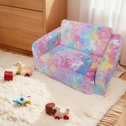 2-in-1 Kids Convertible Sofa Chair with Fold-Out Lounger, Kids Sofa Bed for Kids' Room detail image - detail view 6