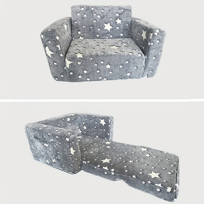 2-in-1 Kids Convertible Sofa Chair with Fold-Out Lounger, Kids Sofa Bed for Kids' Room detail image - detail view 7