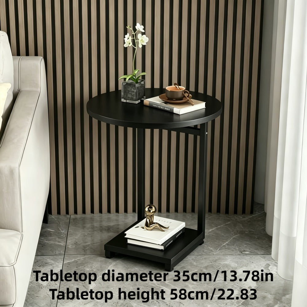 2-Layer Metal Side Table, Bedside End Table for Work, Display, and Everyday Use detail image - detail view 12