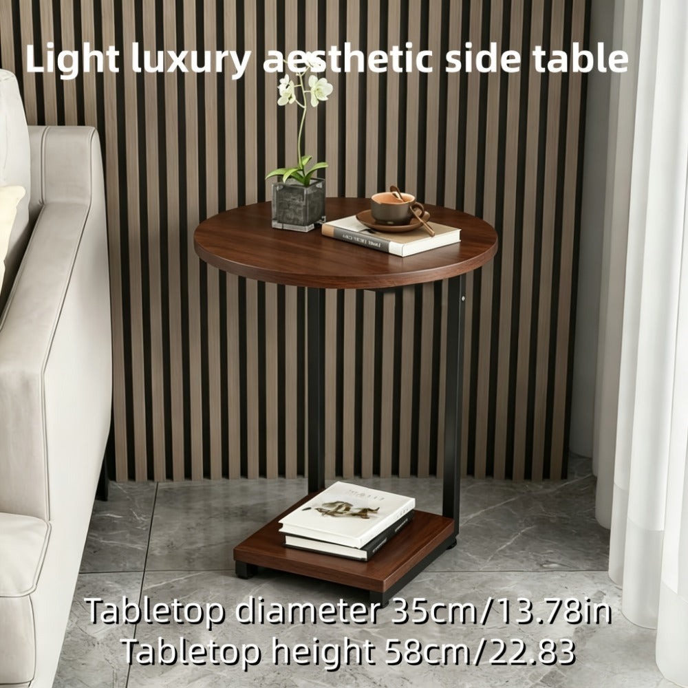 2-Layer Metal Side Table, Bedside End Table for Work, Display, and Everyday Use detail image - detail view 14