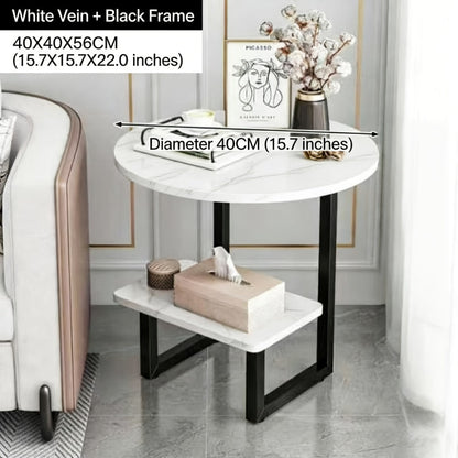 2-Layer Metal Side Table, Bedside End Table for Work, Display, and Everyday Use detail image - detail view 3