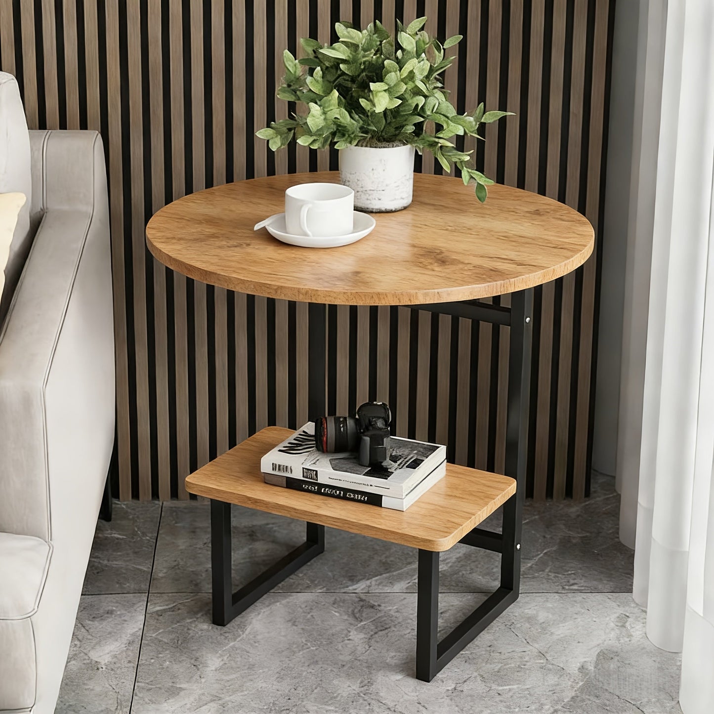 Side Table shown in the Light Oak option