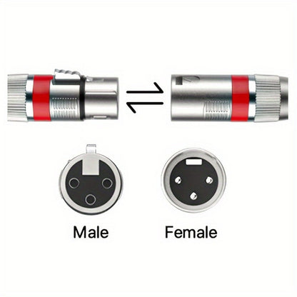 2-Pack 5-Meter XLR Microphone Cables, 3-Pin Male to Female Audio Cords detail image - detail view 14