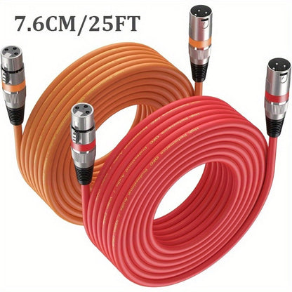 2-Pack 5-Meter XLR Microphone Cables, 3-Pin Male to Female Audio Cords detail image - detail view 4
