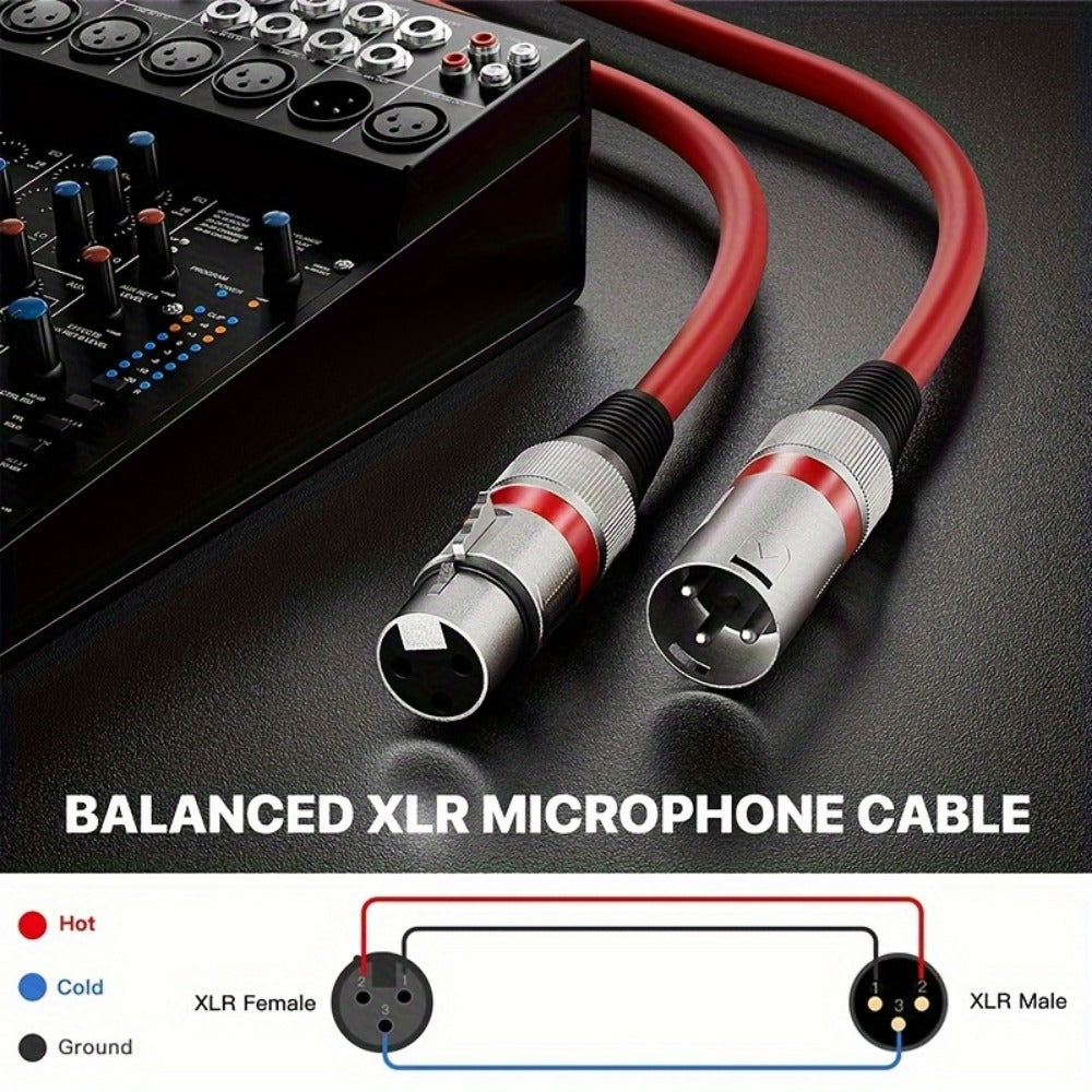2-Pack 5-Meter XLR Microphone Cables, 3-Pin Male to Female Audio Cords detail image - detail view 7