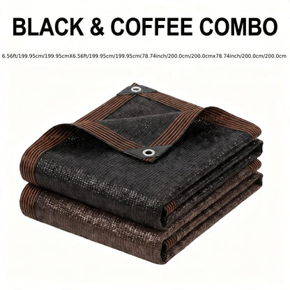 Shade Sail shown in the 1-PC Black + 1-PC Coffee, 2mi*2mi=78.74inch*78.74inch option