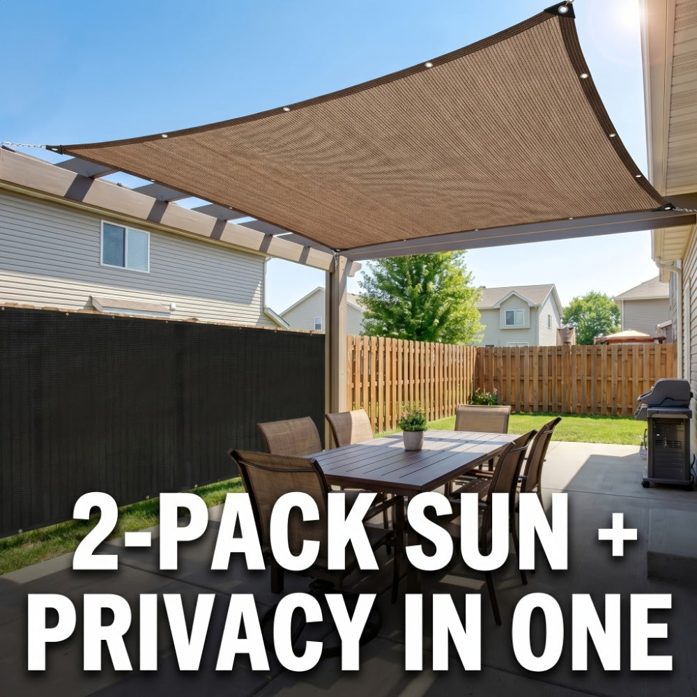 2-Pack Outdoor Sun Shade Sail with UV Protection for Outdoor Shade and Protection in Patio detail image - detail view 38