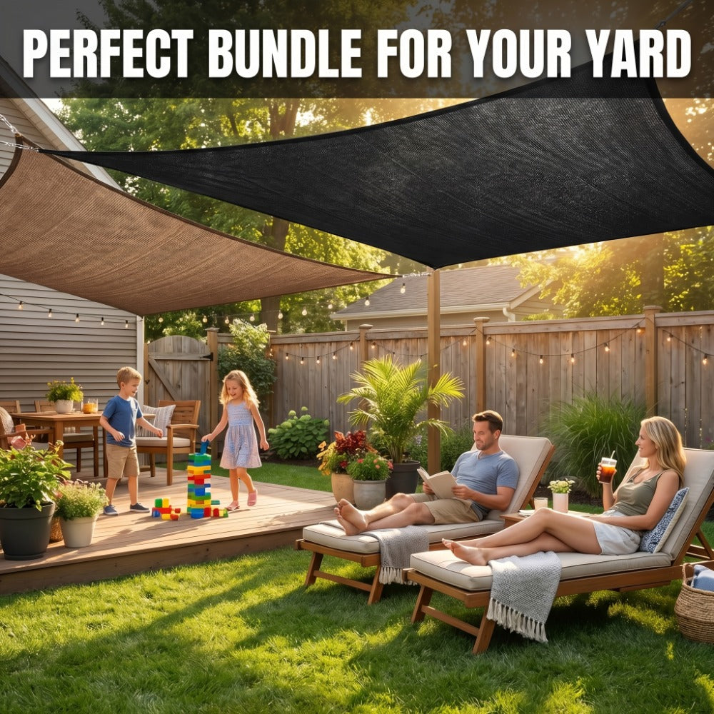 2-Pack Outdoor Sun Shade Sail with UV Protection for Outdoor Shade and Protection in Patio detail image - detail view 40