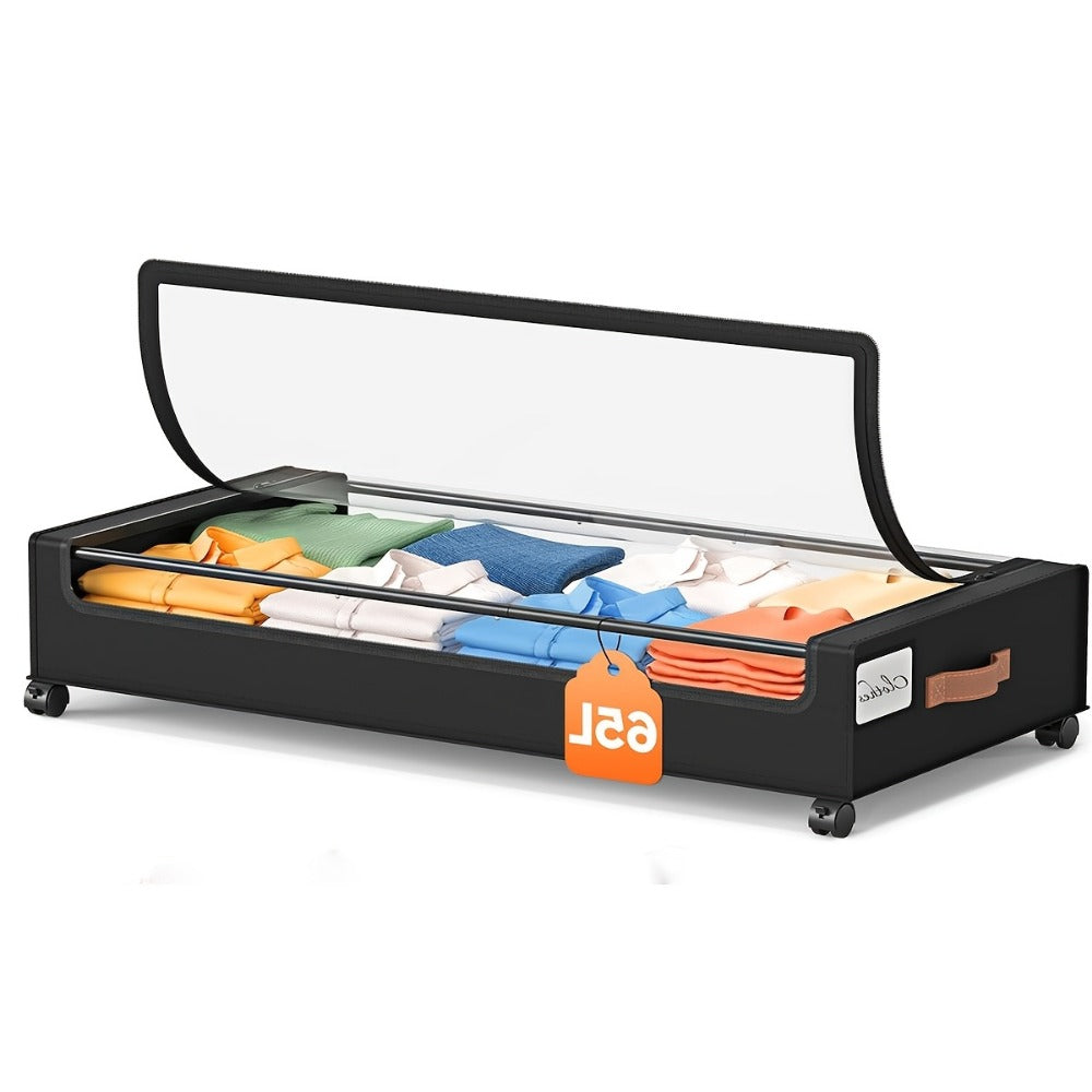 2-Pack Rolling Under Bed Storage with Rolling Wheels for Bedroom detail image - detail view 3