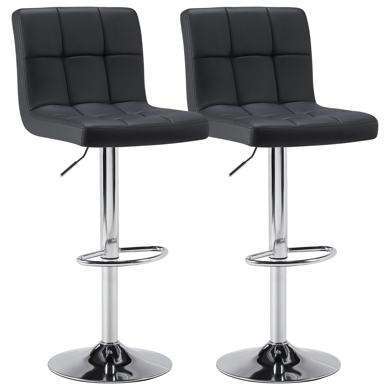 2-Piece Set Faux Leather Bar Stool with Adjustable Height and Armrests for Kitchen detail image - detail view 8