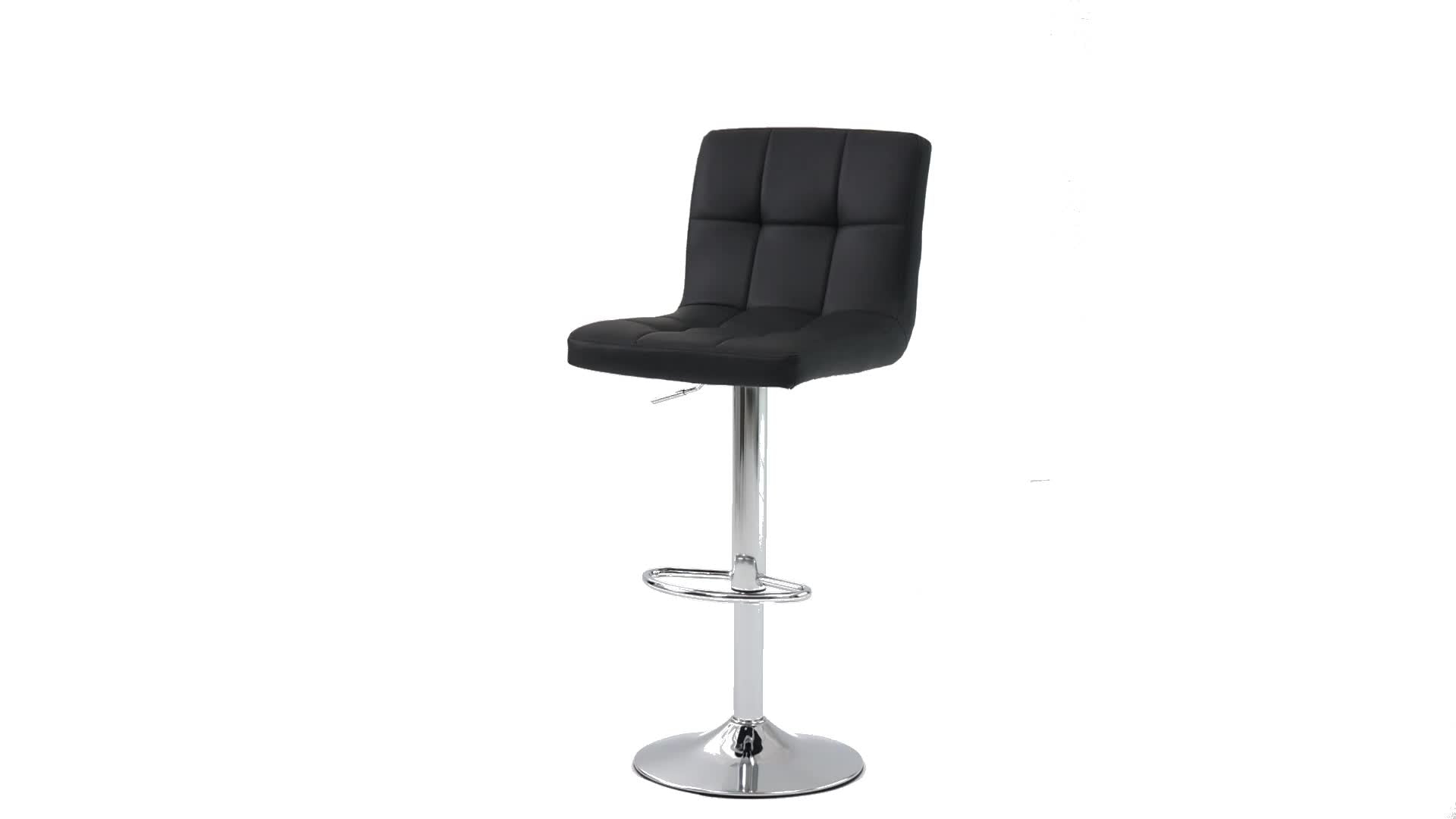 2-Piece Set Faux Leather Bar Stool with Adjustable Height and Armrests for Kitchen detail image - detail view 9