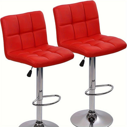 2-Piece Set Faux Leather Bar Stool with Footrest for Kitchen detail image - detail view 9