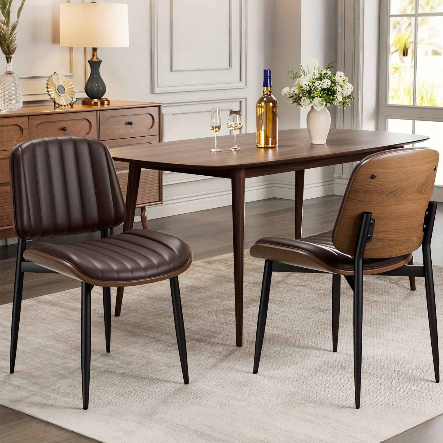 Dining Chair shown in the Brown*2-Vertical Stripes option