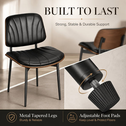 2-Piece Set Faux Leather Dining Chair, Upholstered Side Chair for Kitchen detail image - detail view 10