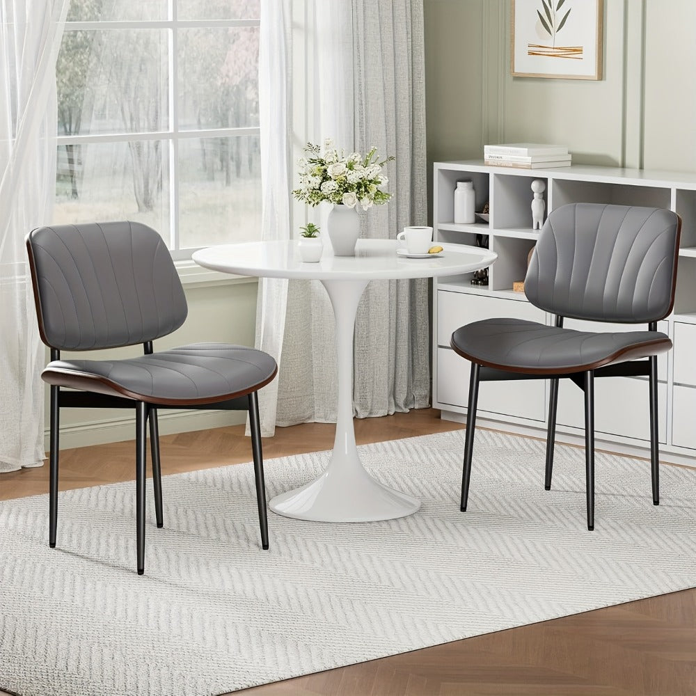 2-Piece Set Faux Leather Dining Chair, Upholstered Side Chair for Kitchen detail image - detail view 13