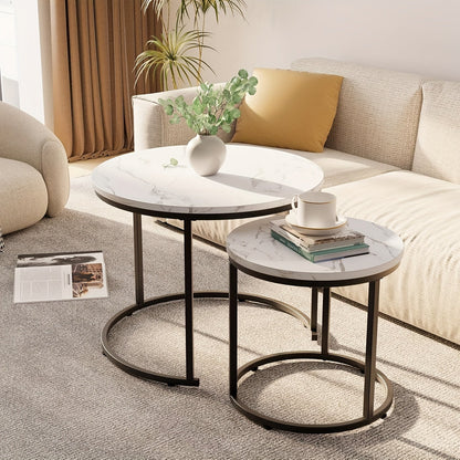 Coffee Table shown in the White Marble + Black option