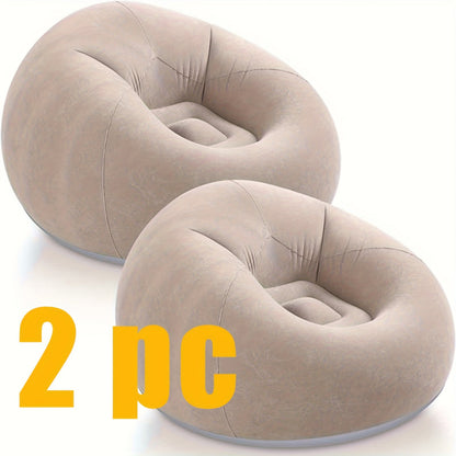 Inflatable Furniture shown in the 2 brown sofas option