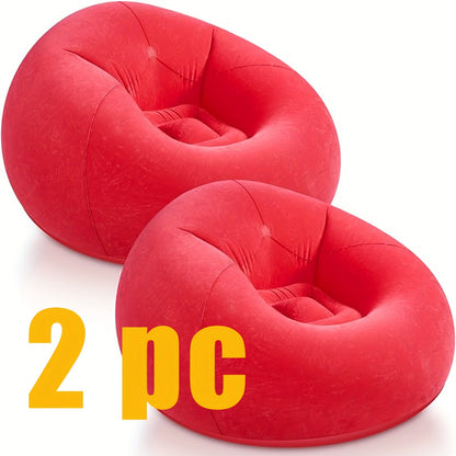 Inflatable Furniture shown in the 2 red sofas option