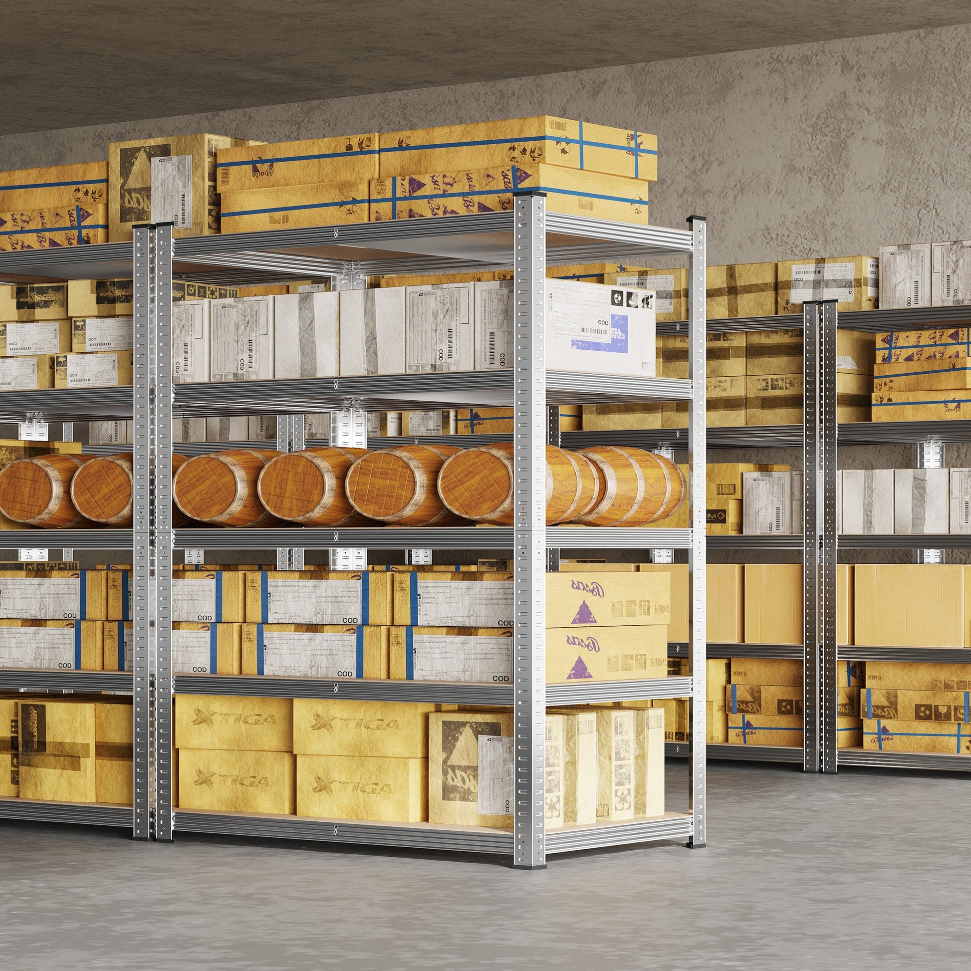 2-Piece Set Metal Storage Shelving Unit with Tool-Free Assembly and Multiple Color Options detail image