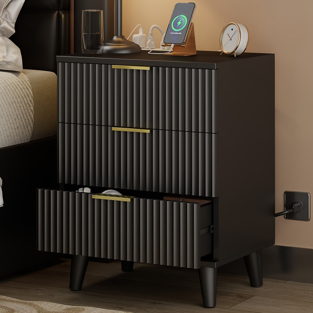 2-Piece Set Nightstand, Bedside Storage Table for Practical Everyday Home Use in Bedroom detail image - detail view 11